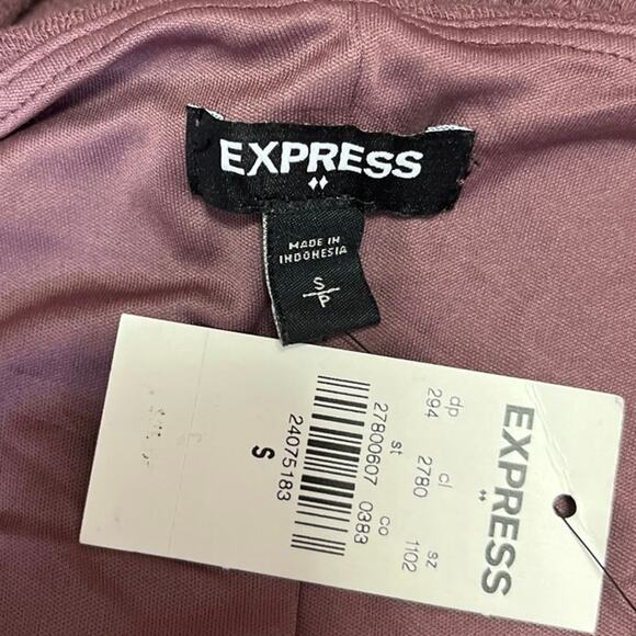 NEW Express Mauve Pink Crepe Tie Back Short Sleeve Sheath Mini Dress Size S - Picture 4 of 5